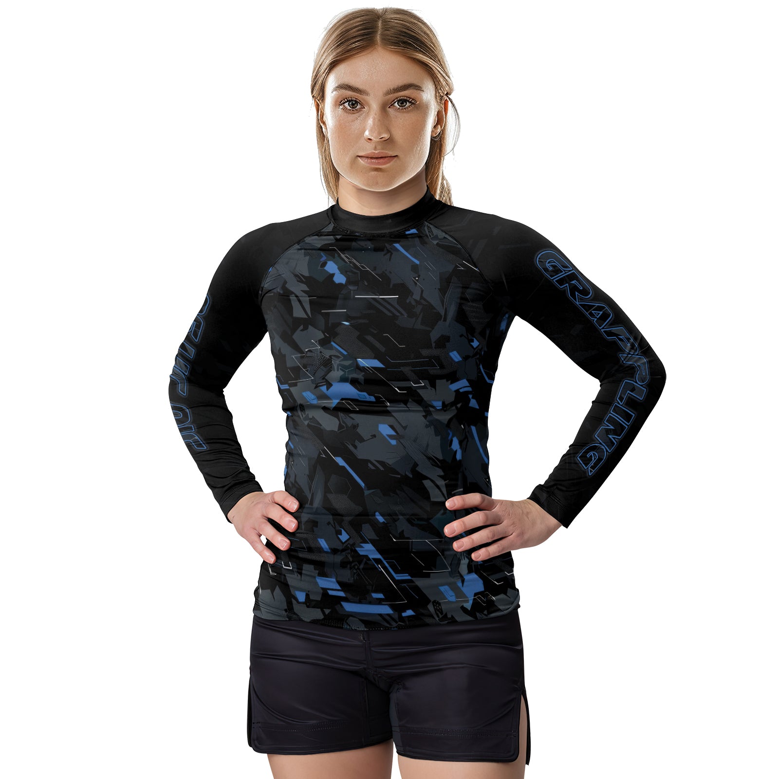 Rashninja Blue Triangle Women's Long Sleeve Rash Guard