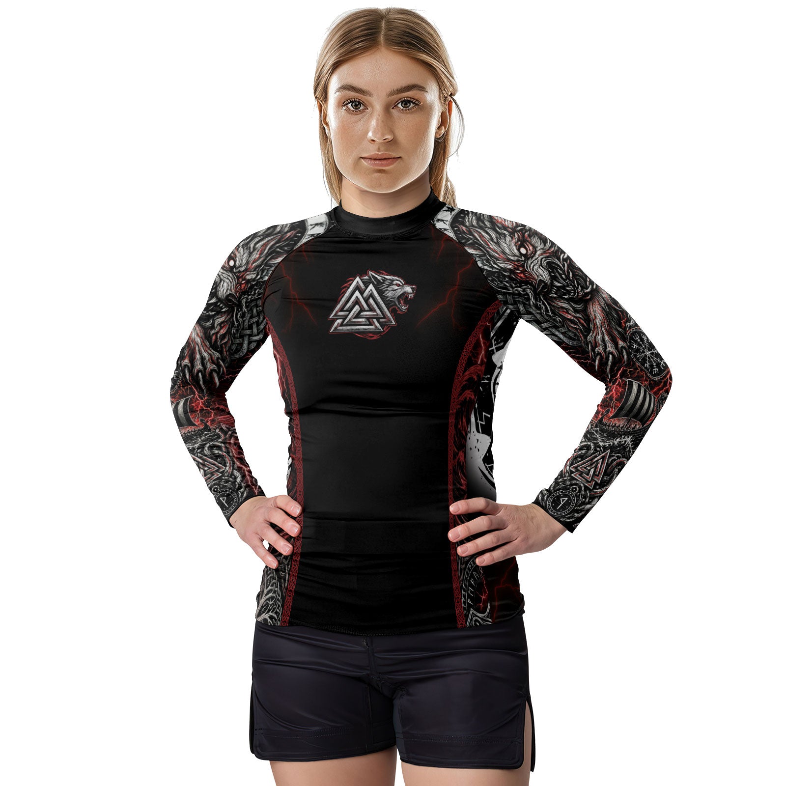Rashninja Blood Fenrir Wolf Men's Fight Shorts