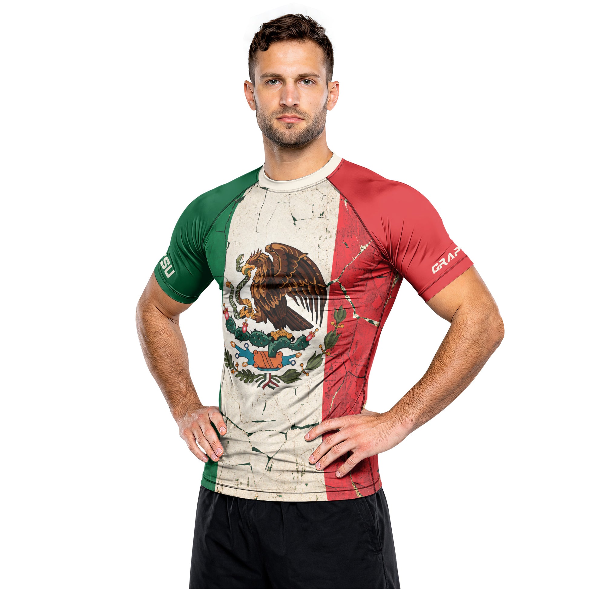 Rashninja Patriot Mexico Flag Men's Short Sleeve Rash Guard