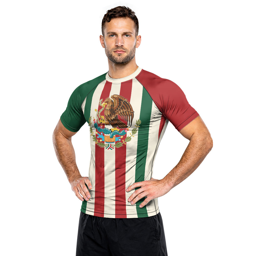 Rashninja Patriot Mexico Flag Men's Short Sleeve Rash Guard