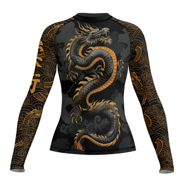 Rashninja Dragon Gold Majesty Women's Long Sleeve Rash Guard