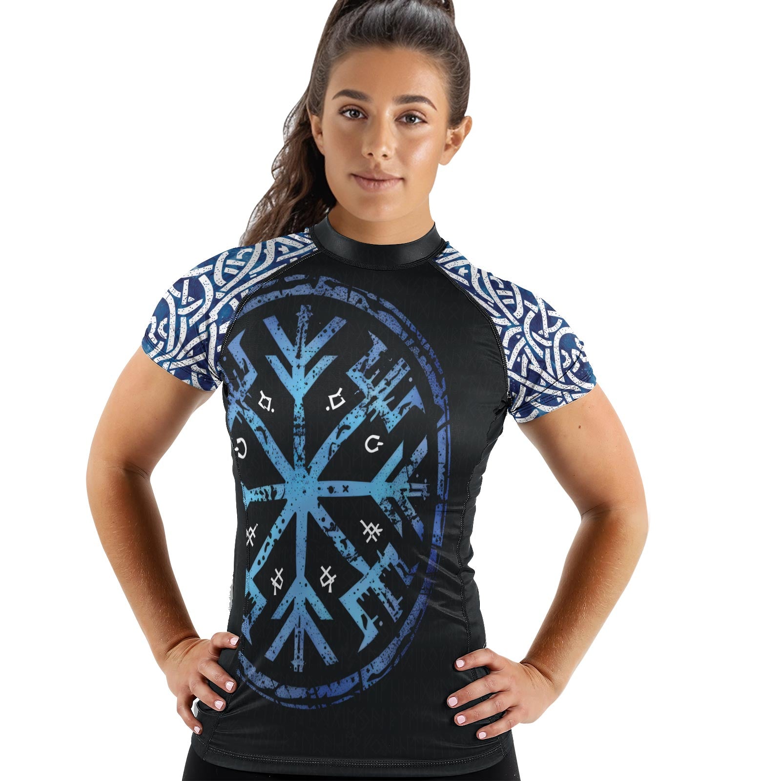 Rashninja Viking Helm of Awe Women's Short Sleeve Rash Guard