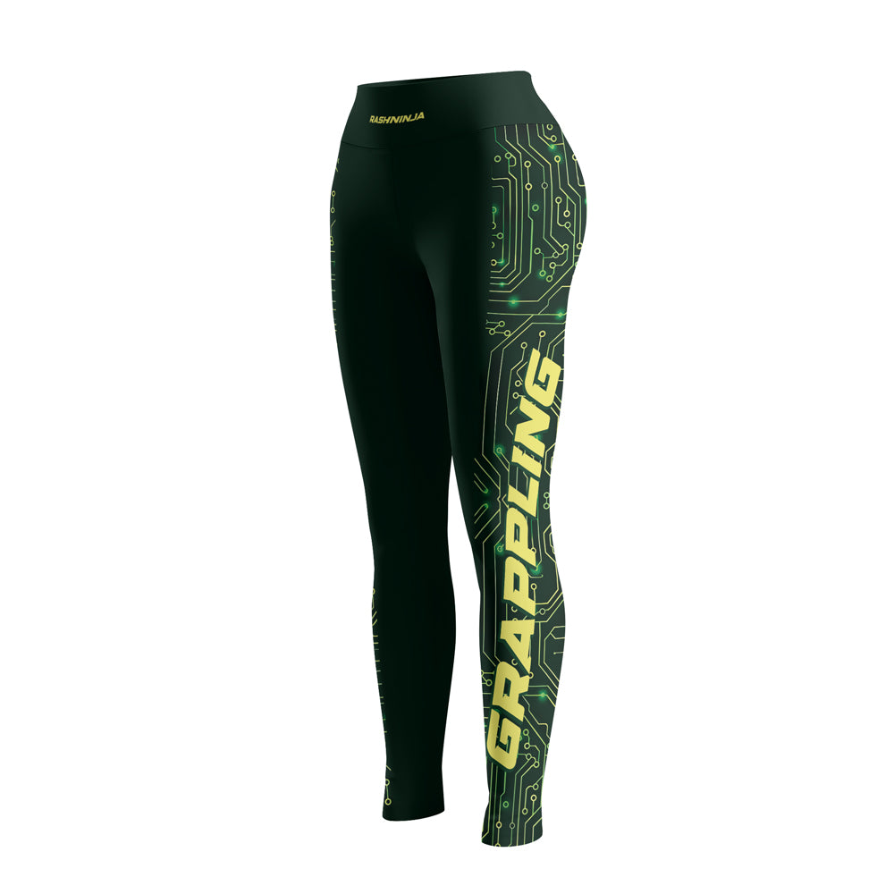Rashninja Green Cyber Circuit Women's Leggings
