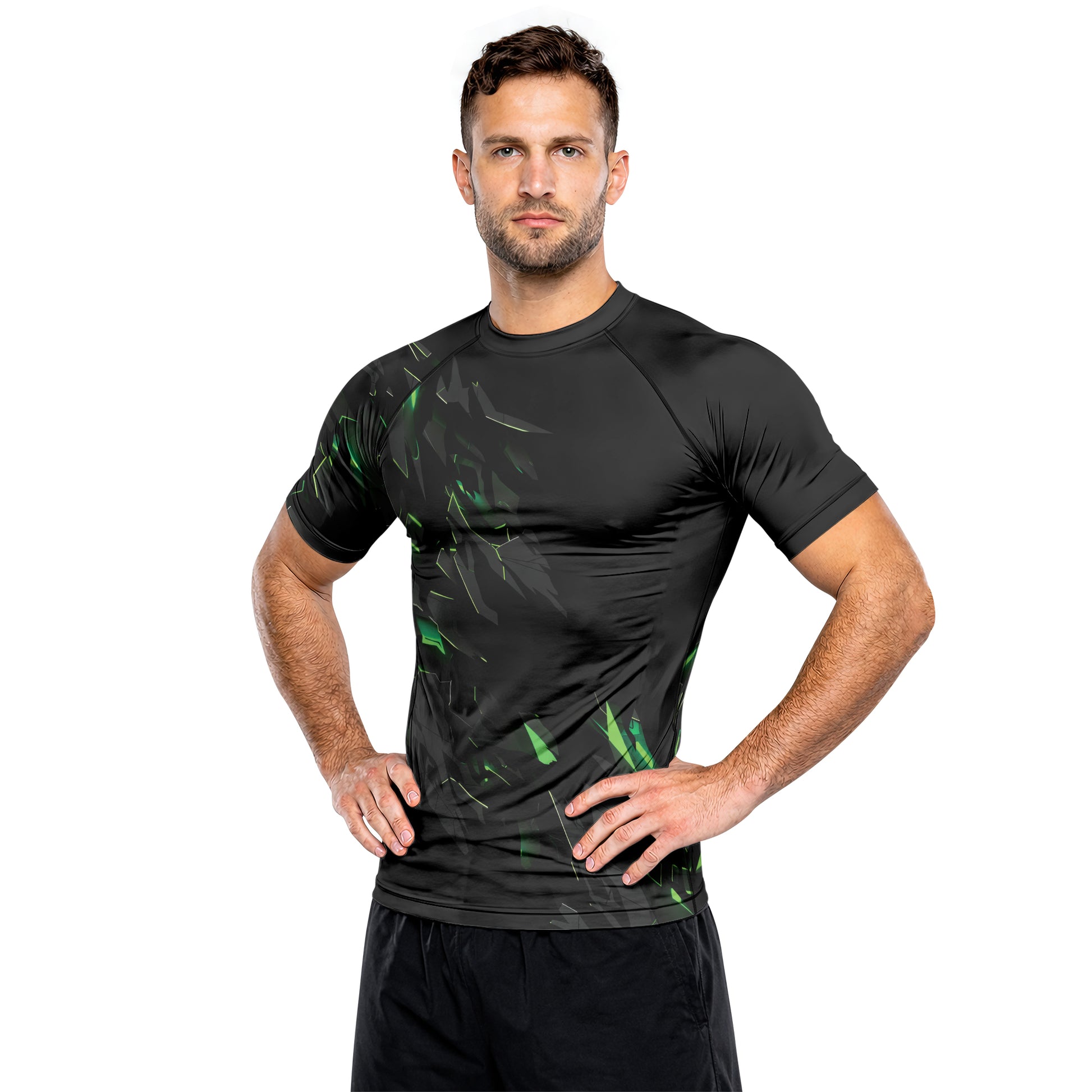 Rashninja Cyber Fracture Men's Short Sleeve Rash Guard