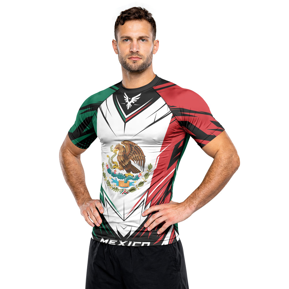 Rashninja Patriot Mexico Flag Men's Short Sleeve Rash Guard