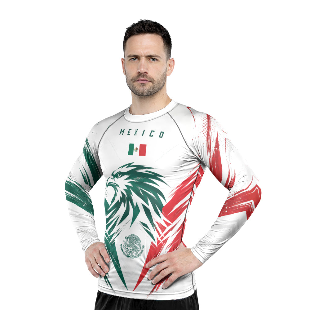 Rashninja Patriot Mexico Flag Men's Long Sleeve Rash Guard
