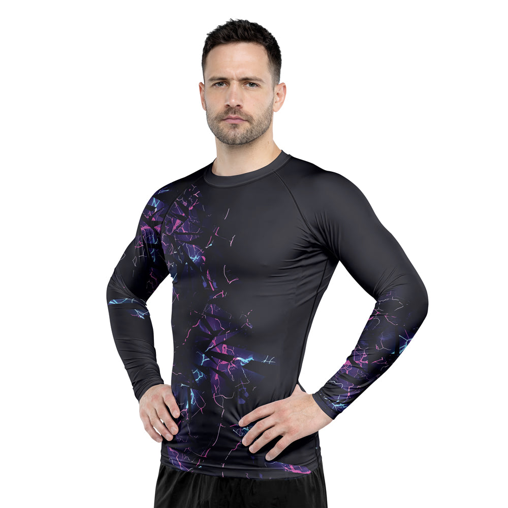 Rashninja Cyber Lightning Men's Long Sleeve Rash Guard
