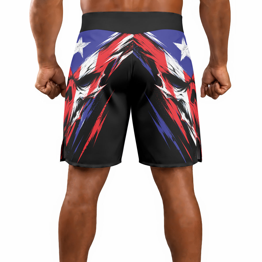 Rashninja Patriot Puerto Rico Flag Men's Fight Shorts