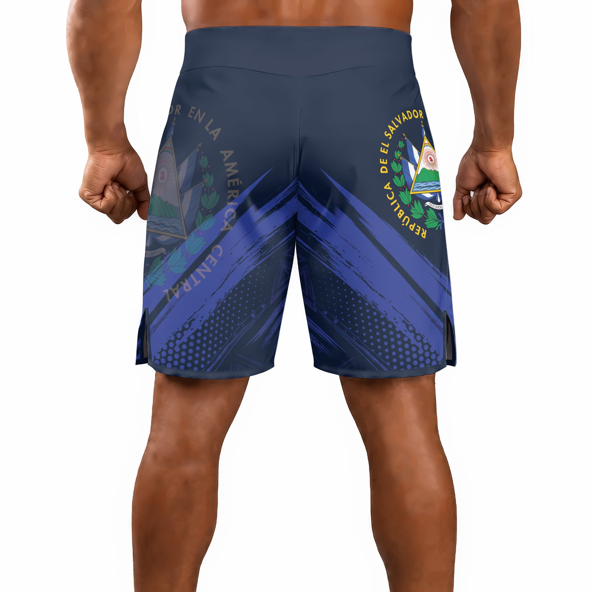 Rashninja Patriot El Salvador Flag Men's Fight Shorts