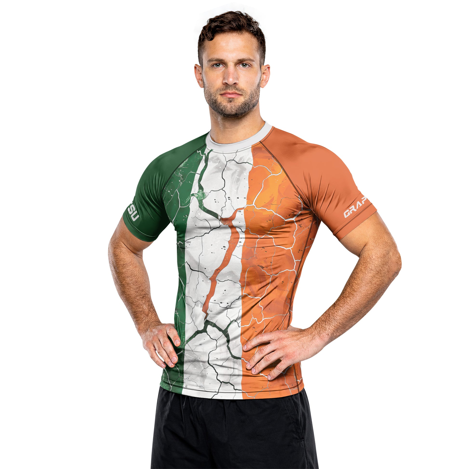 Rashninja Patriot Ireland Flag Men's Short Sleeve Rash Guard
