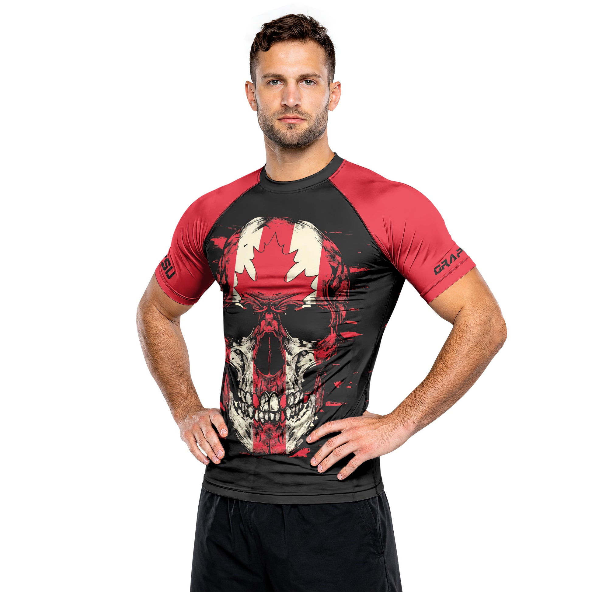 Rashninja Patriot Canada Flag Men's Short Sleeve Rash Guard
