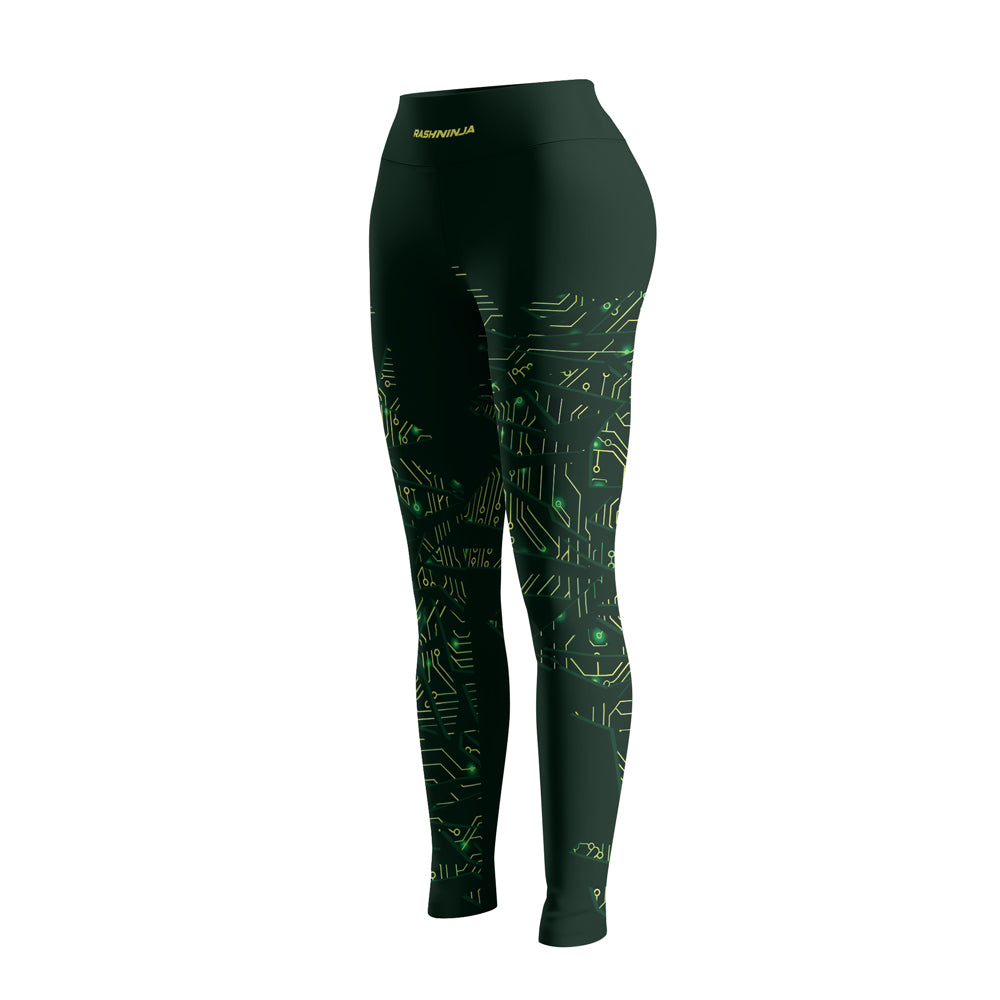 Rashninja Green Cyber Circuit Women's Leggings