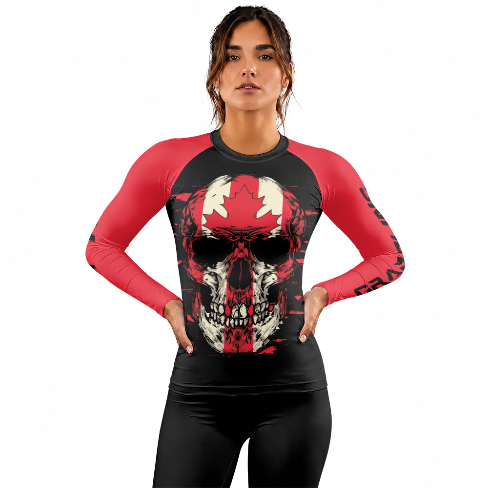 Rashninja Patriot Canada Flag Women's Long Sleeve Rash Guard