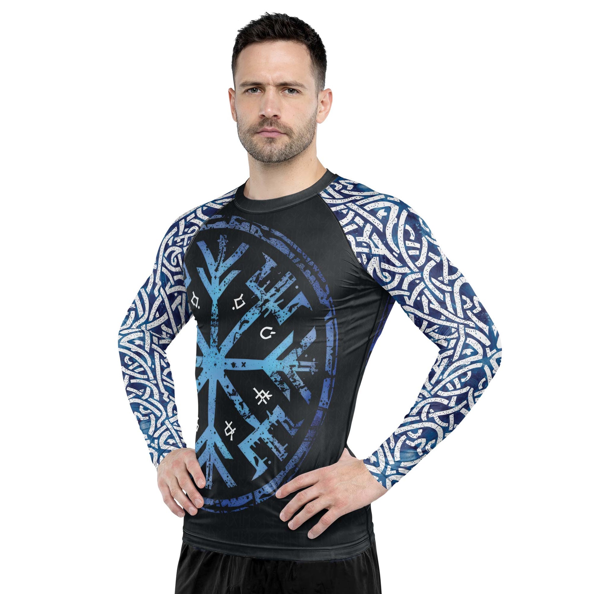 Rashninja Viking Helm of Awe Men's Long Sleeve Rash Guard
