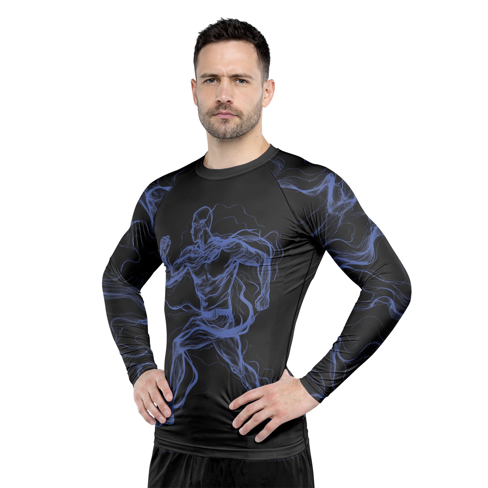 Rashninja Cyber Energy Motion Men's Long Sleeve Rash Guard
