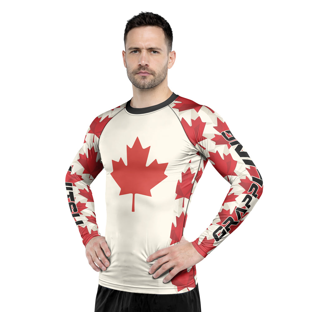 Rashninja Patriot Canada Flag Men's Long Sleeve Rash Guard