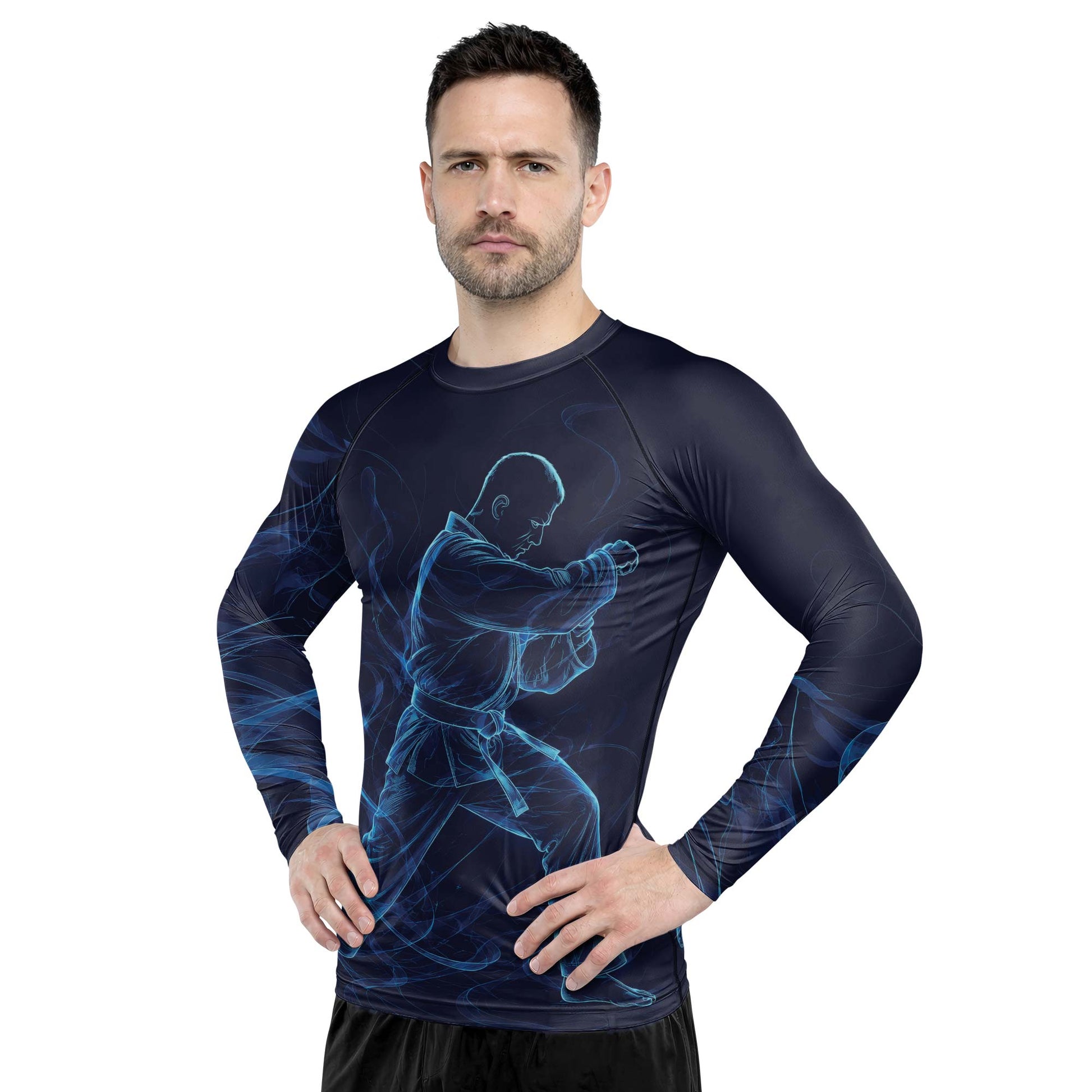 Rashninja Cyber Martial Artist Men's Long Sleeve Rash Guard
