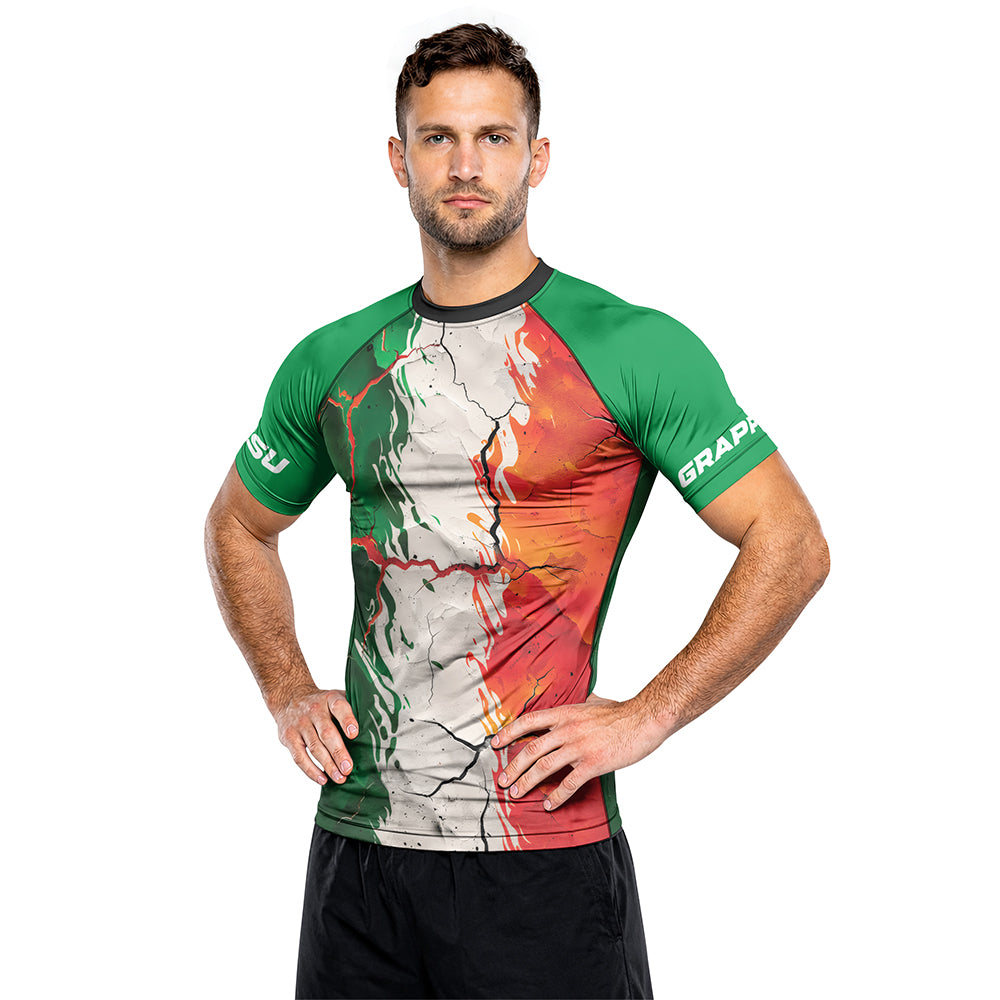 Rashninja Patriot Mexico Flag Men's Short Sleeve Rash Guard