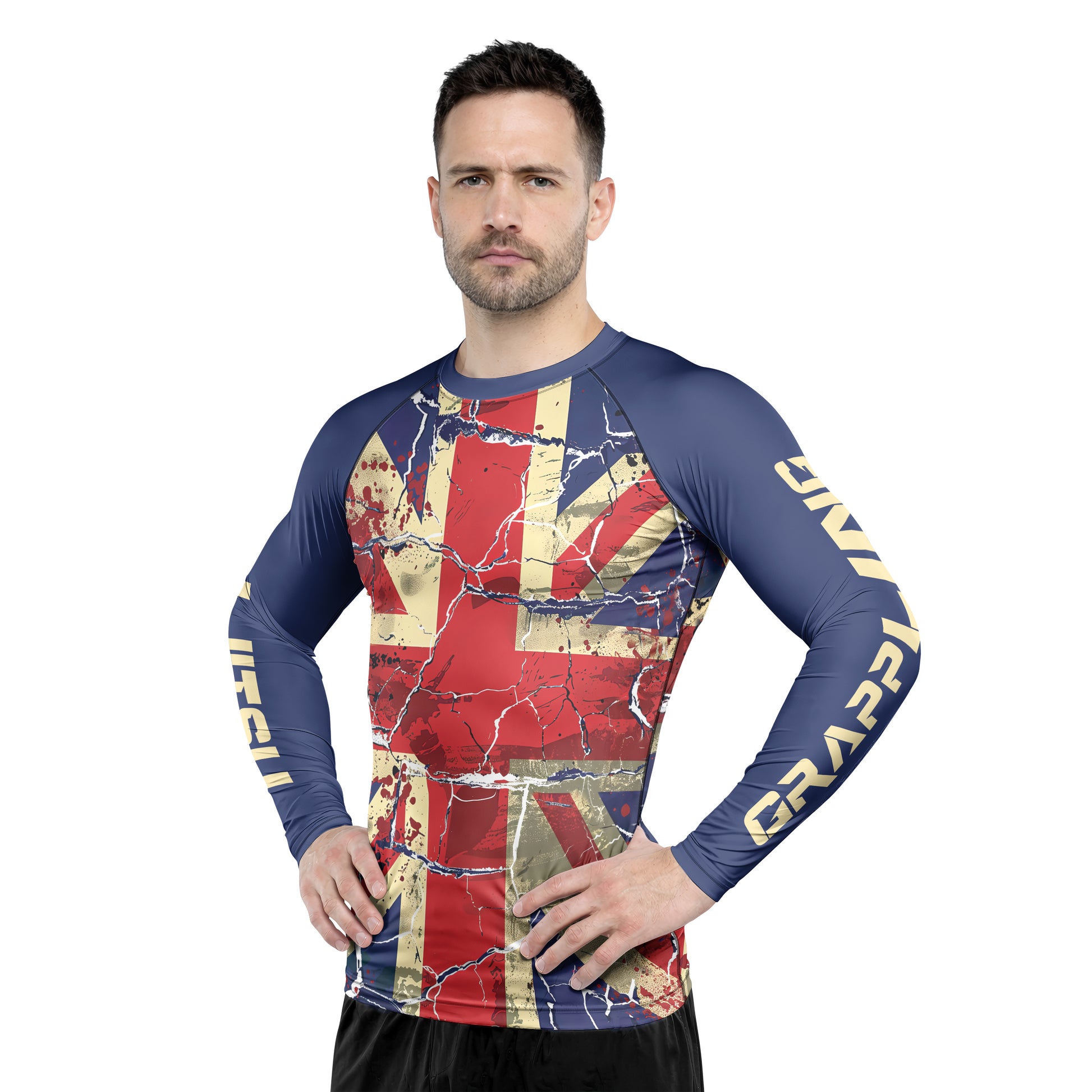 Rashninja United Kingdom Flag Men's Long Sleeve Rash Guard