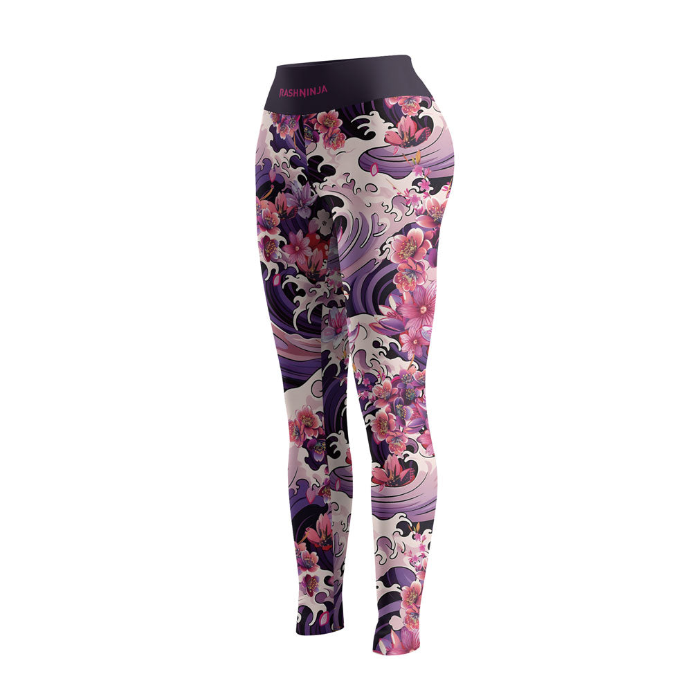 Rashninja Geisha with Sakura Waves Women's Leggings