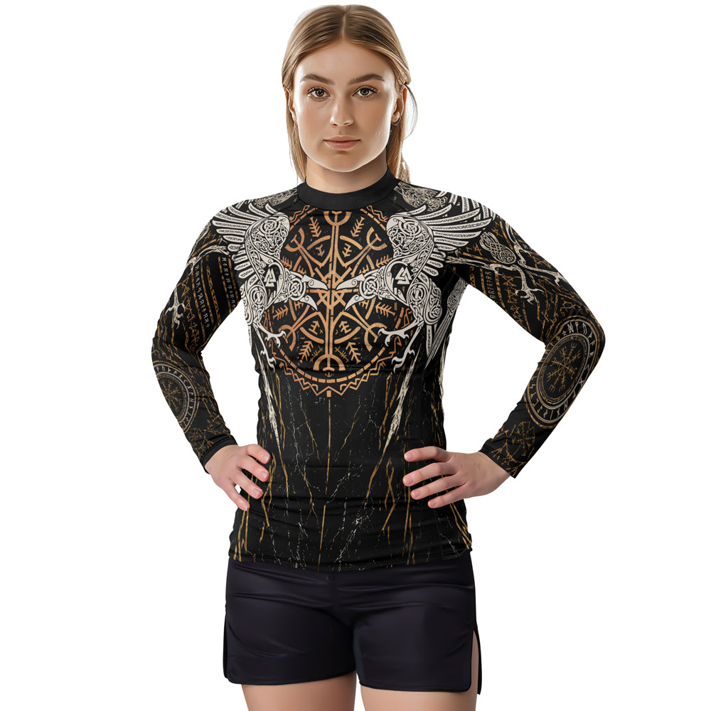 Rashninja Viking Raven Women's Long Sleeve Rash Guard
