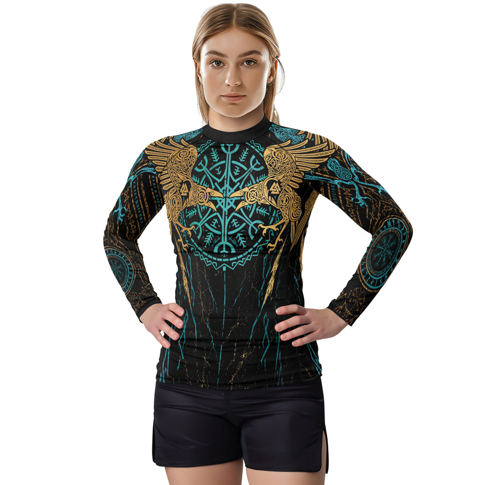 Rashninja Viking Raven Women's Long Sleeve Rash Guard