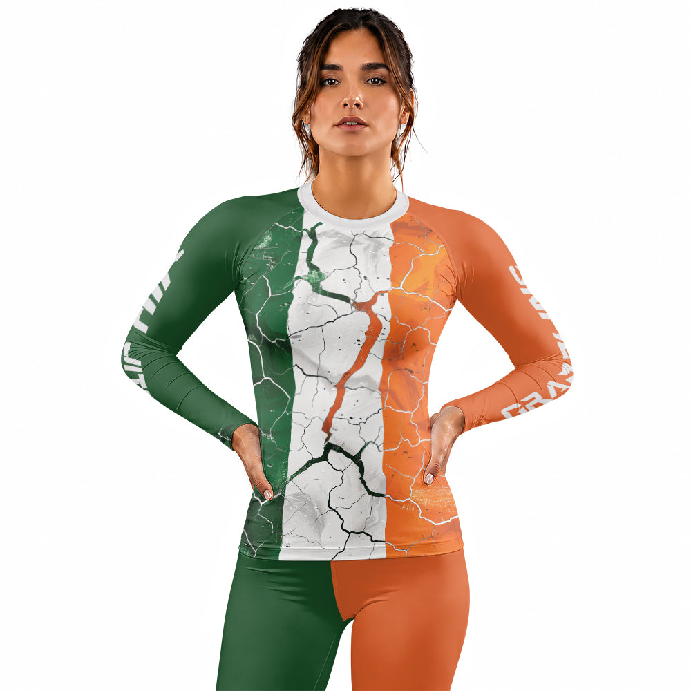 Rashninja Ireland Flag Women's Long Sleeve Rash Guard