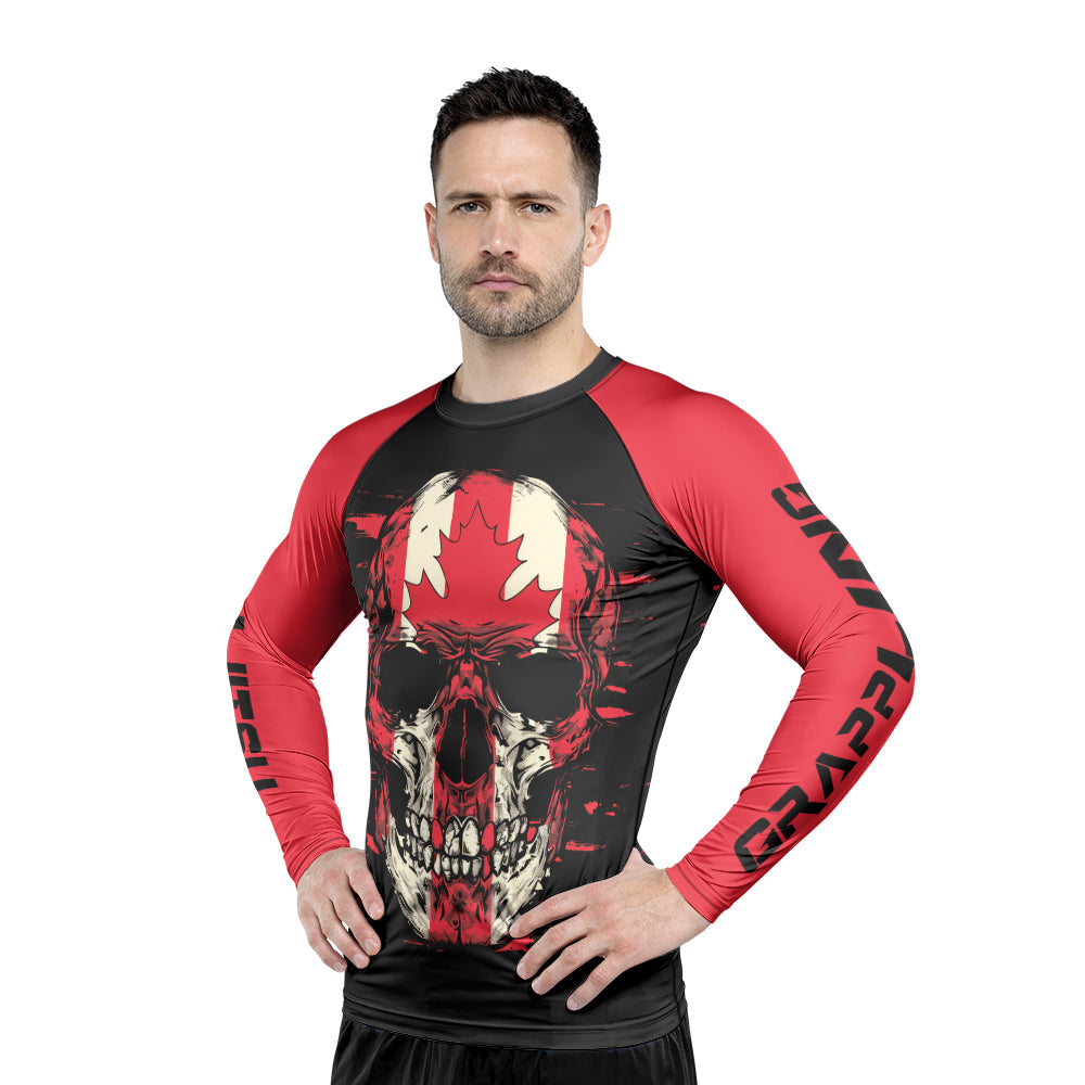 Rashninja Patriot Canada Flag Men's Long Sleeve Rash Guard