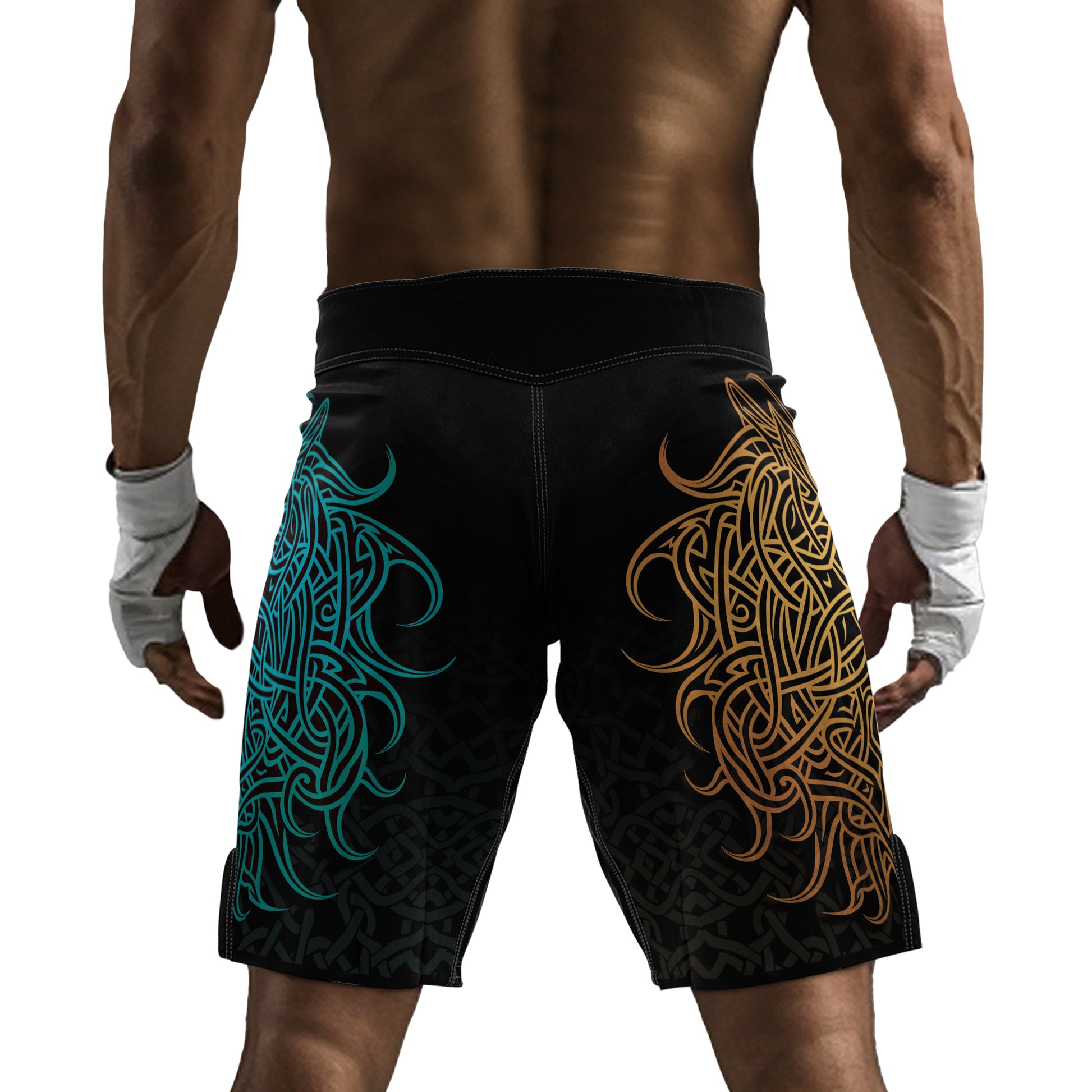 Rashninja Norse Viking Wolf Men's Fight Shorts
