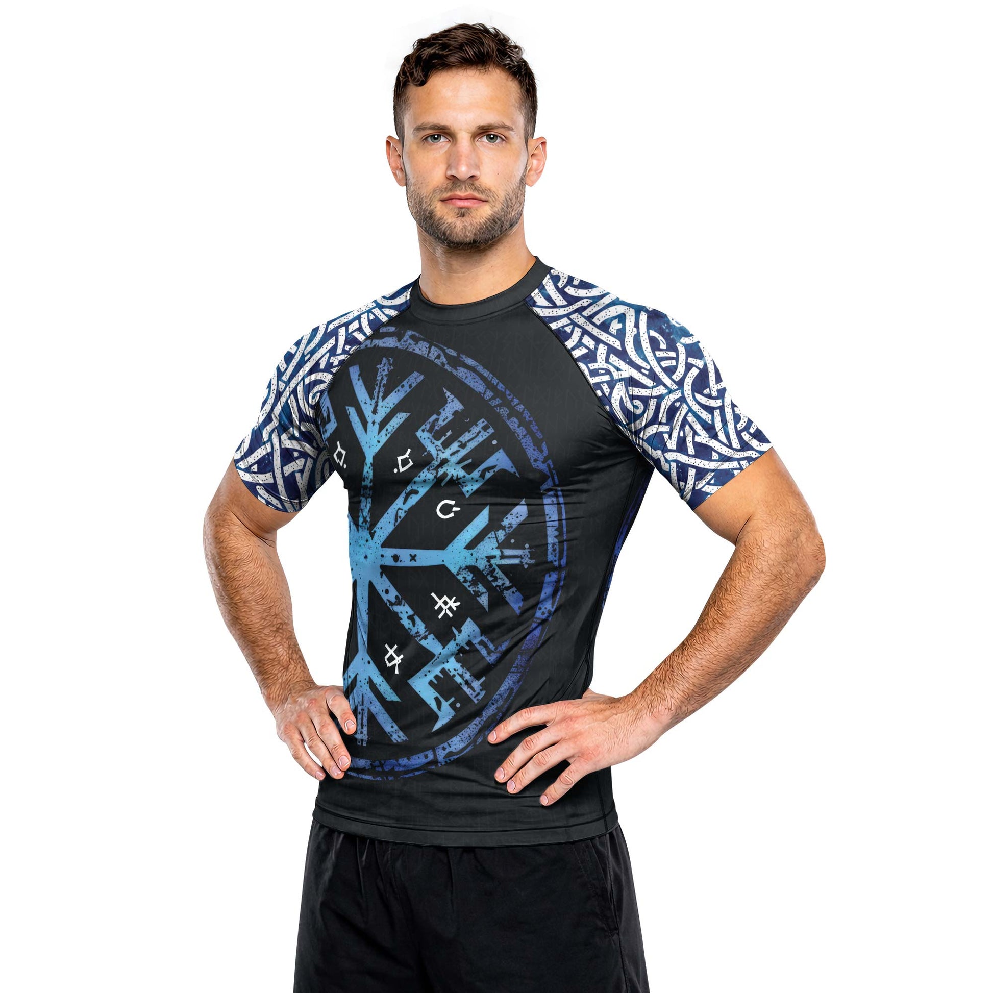 Rashninja Viking Helm of Awe Men's Short Sleeve Rash Guard