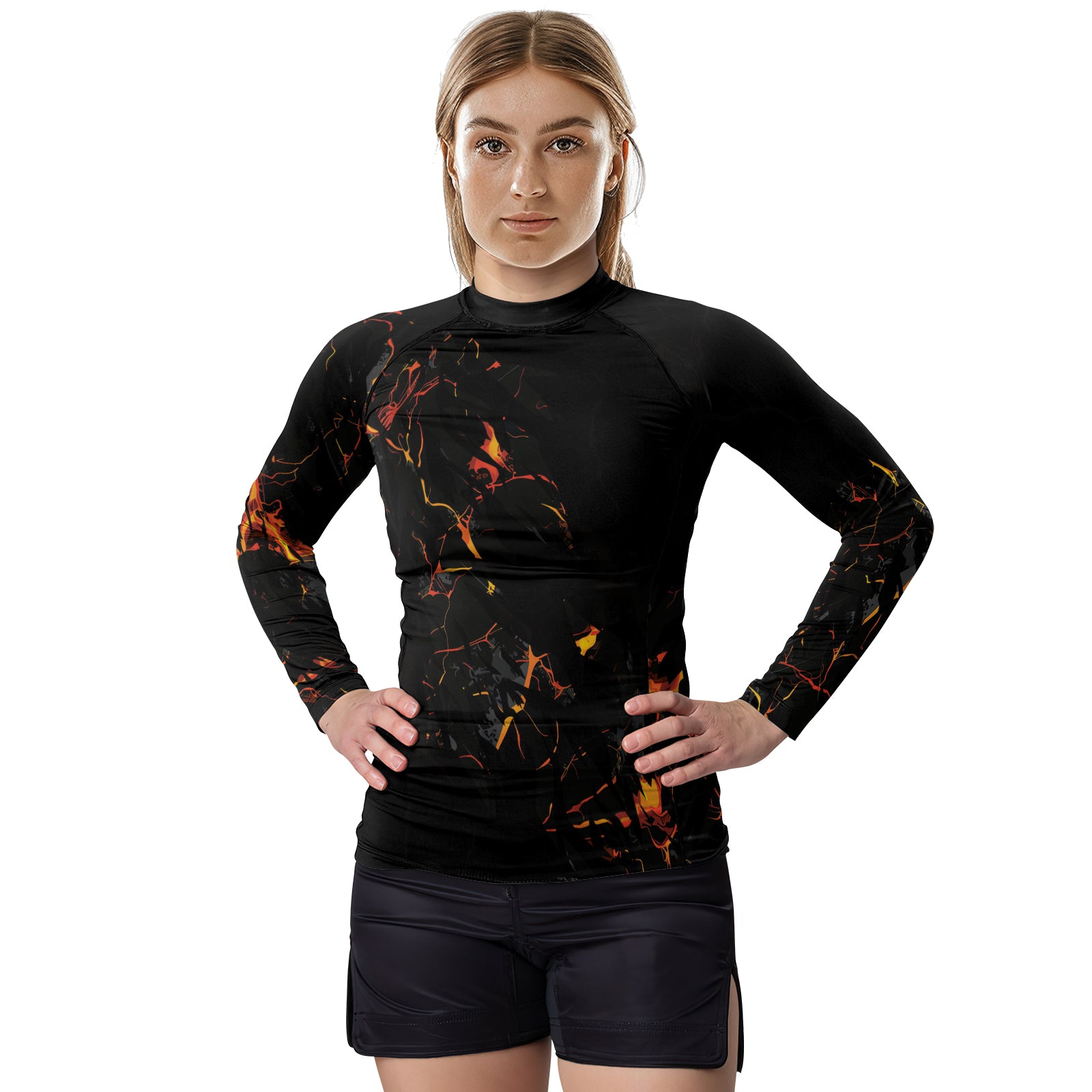 Rashninja Cyber Lava Women's Long Sleeve Rash Guard