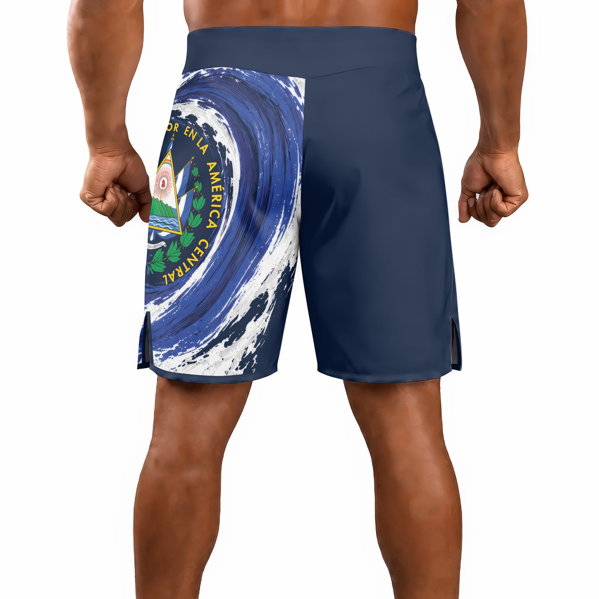 Rashninja Patriot El Salvador Flag Men's Fight Shorts