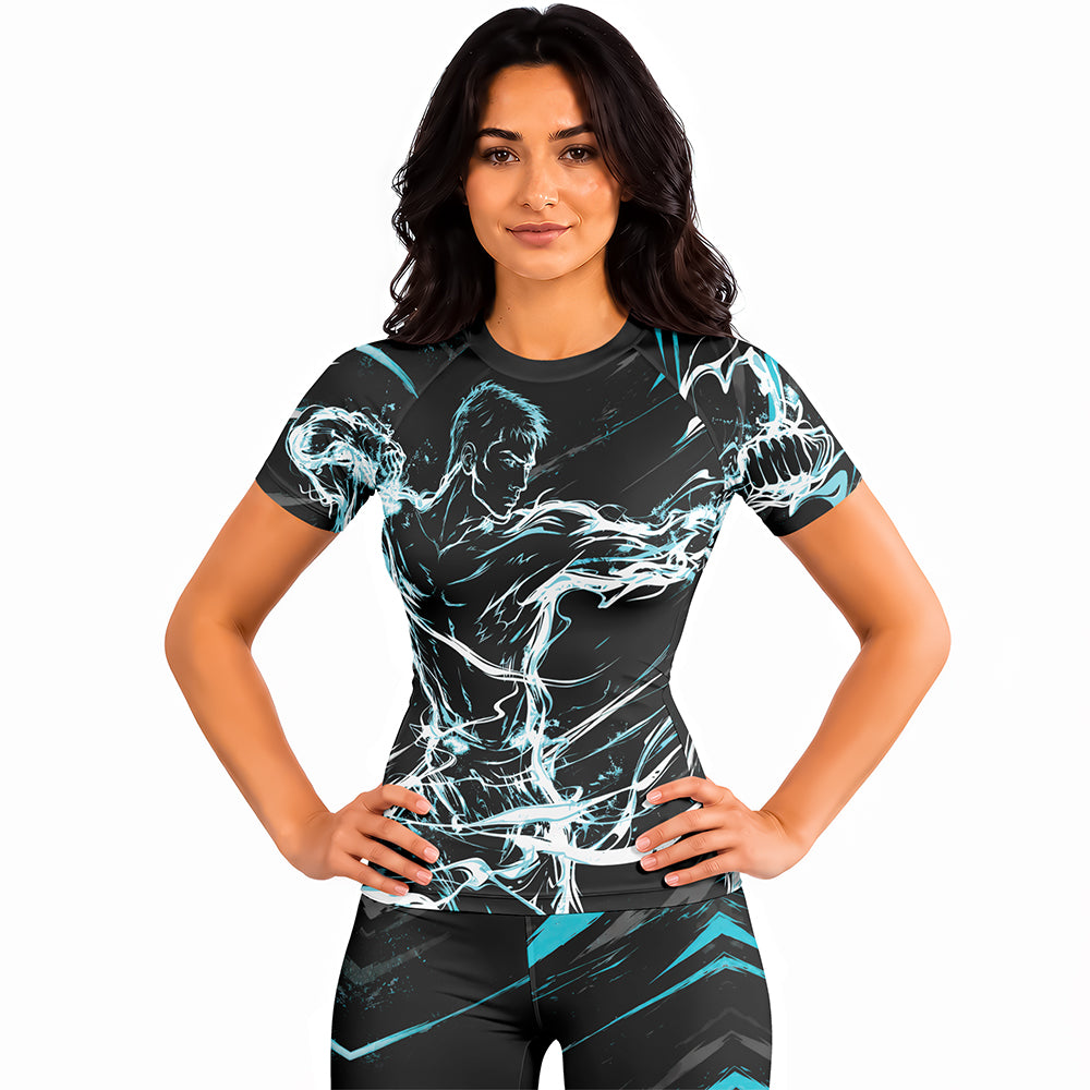 Rashninja Cyber Shadow Fighter Women's Short Sleeve Rash Guard