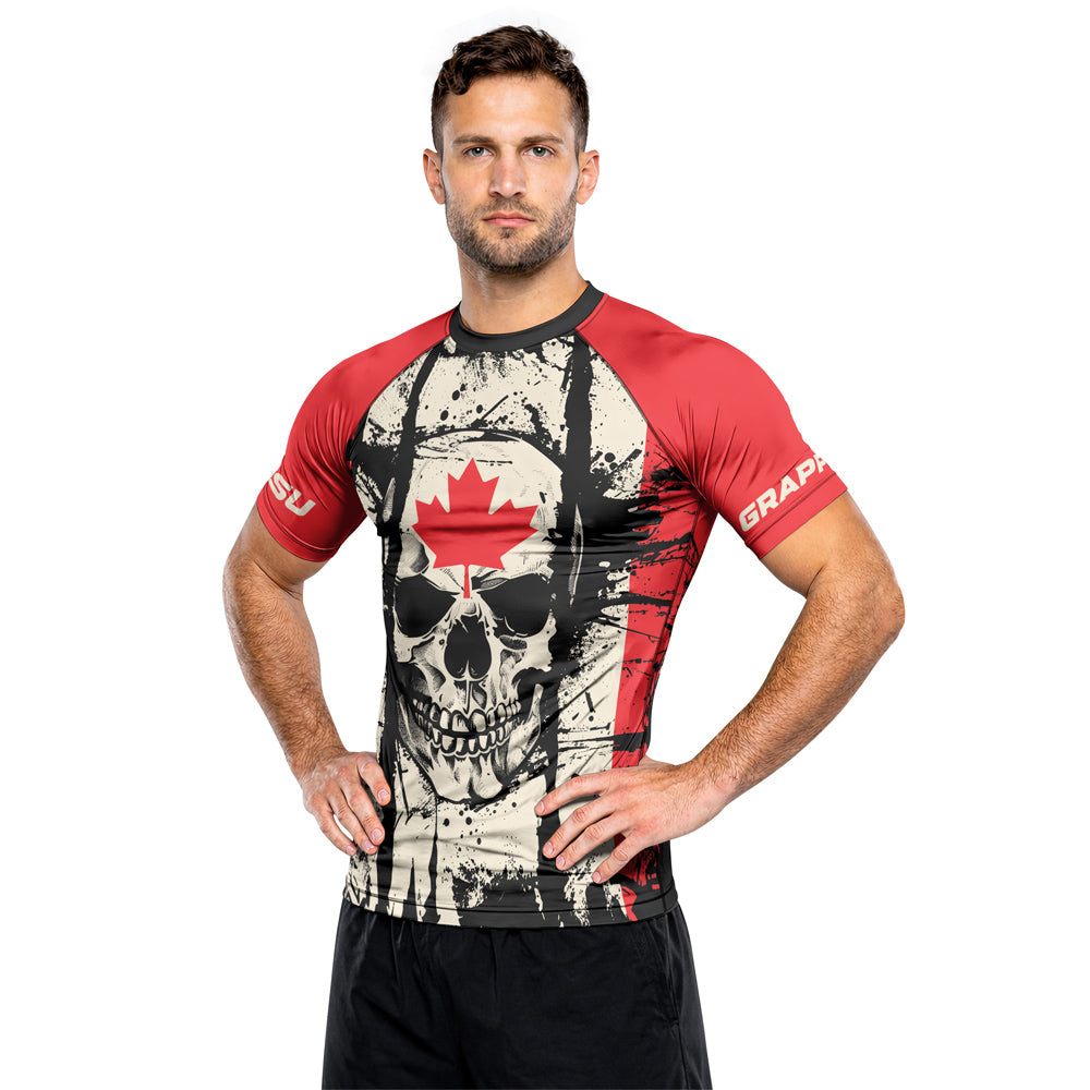 Rashninja Patriot Canada Flag Men's Short Sleeve Rash Guard