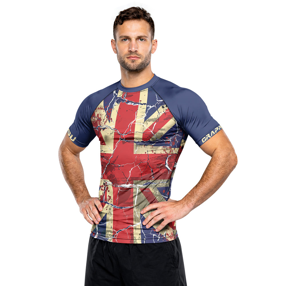 RashninjaPatriot United Kingdom Flag Men's Short Sleeve Rash Guard