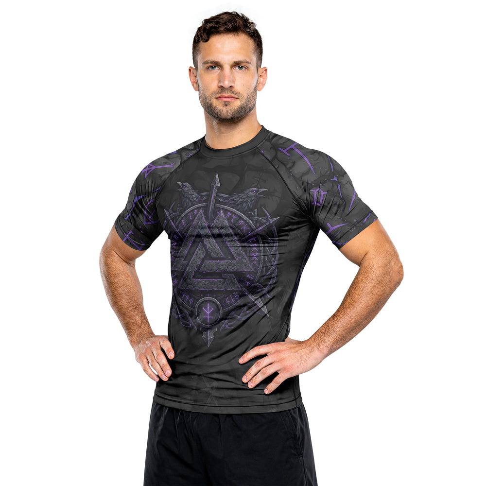 Rashninja Viking Raven Vegvisir Men's Short Sleeve Rash Guard