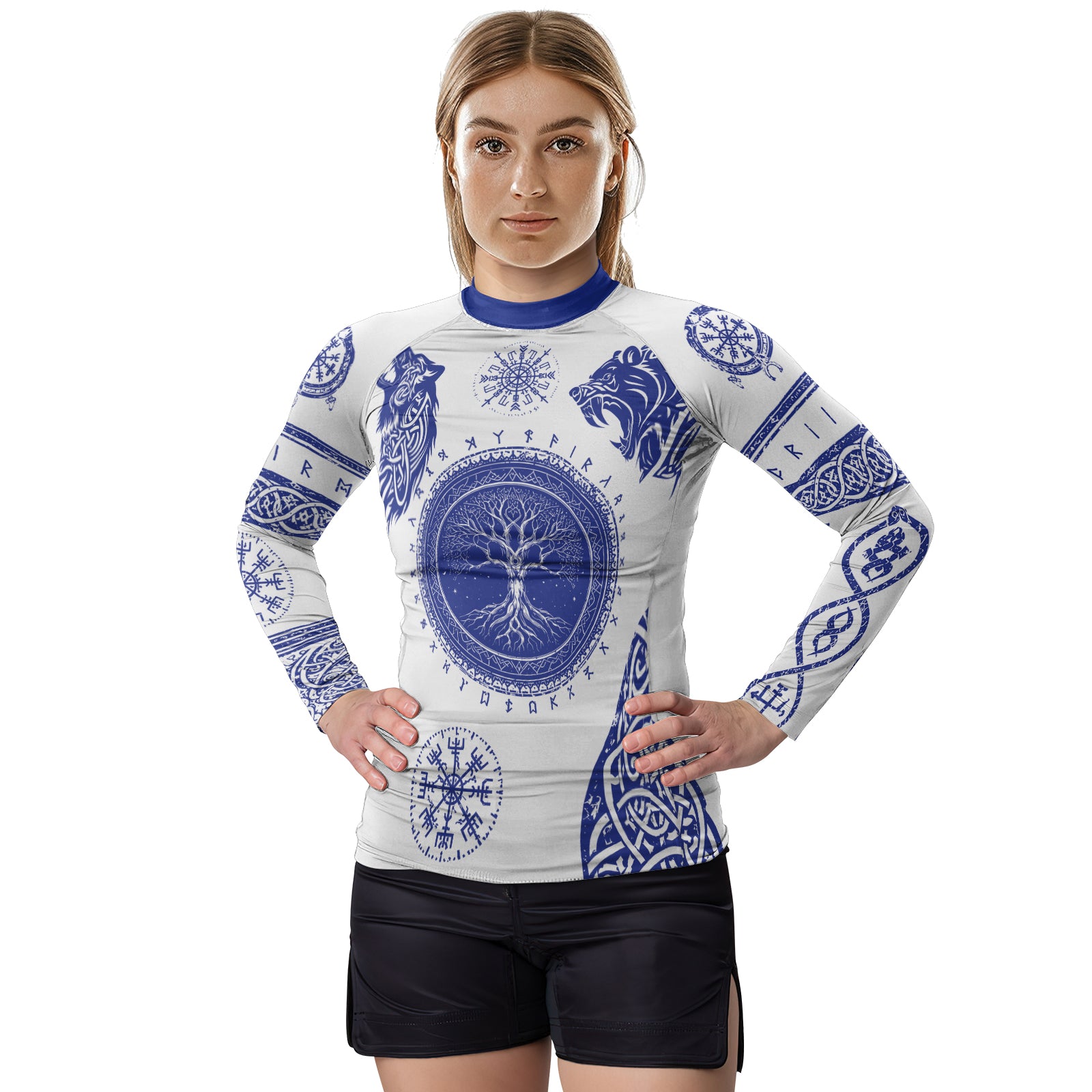 Rashninja Yggdrasil Bear Viking Women's Long Sleeve Rash Guard