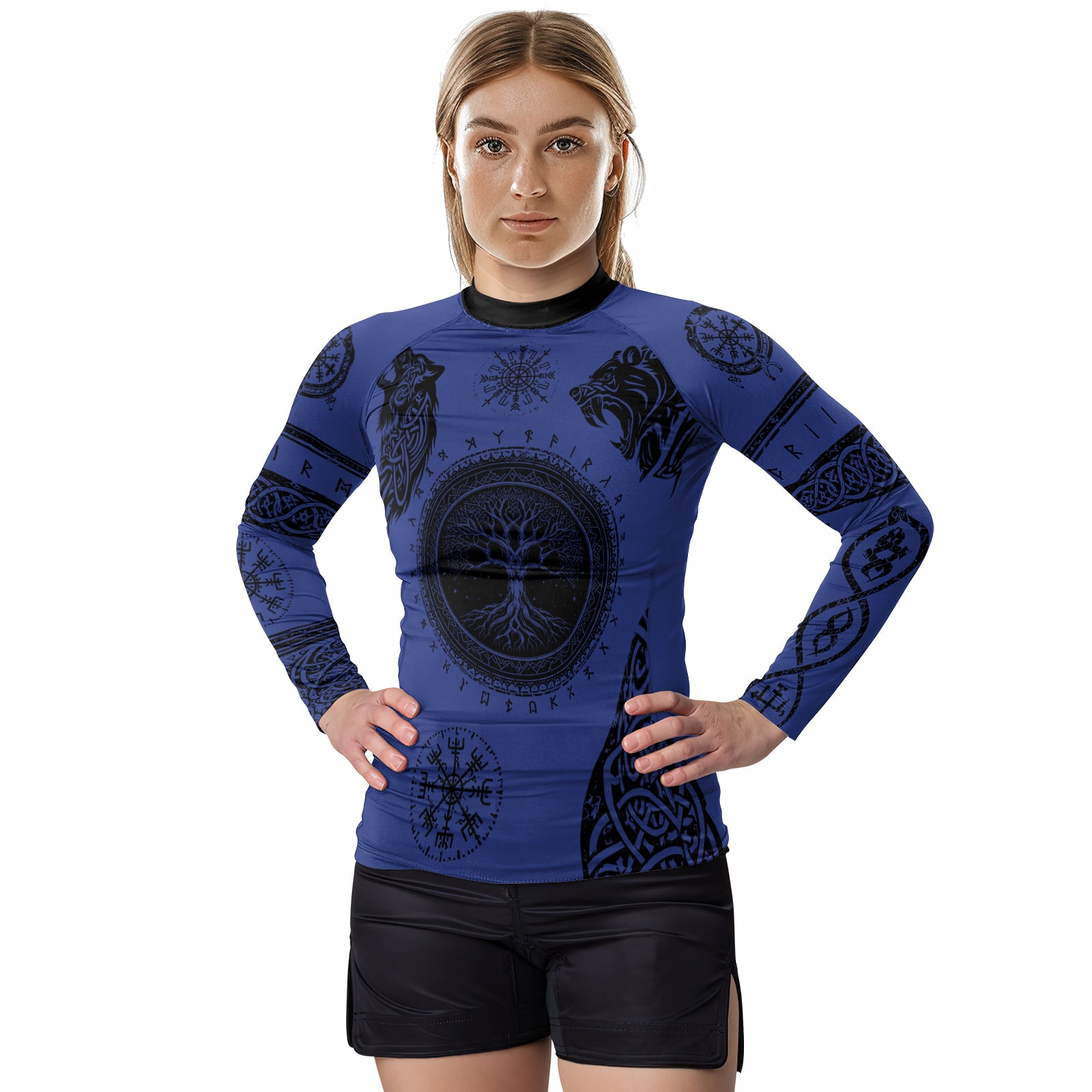 Rashninja Yggdrasil Bear Viking Women's Long Sleeve Rash Guard