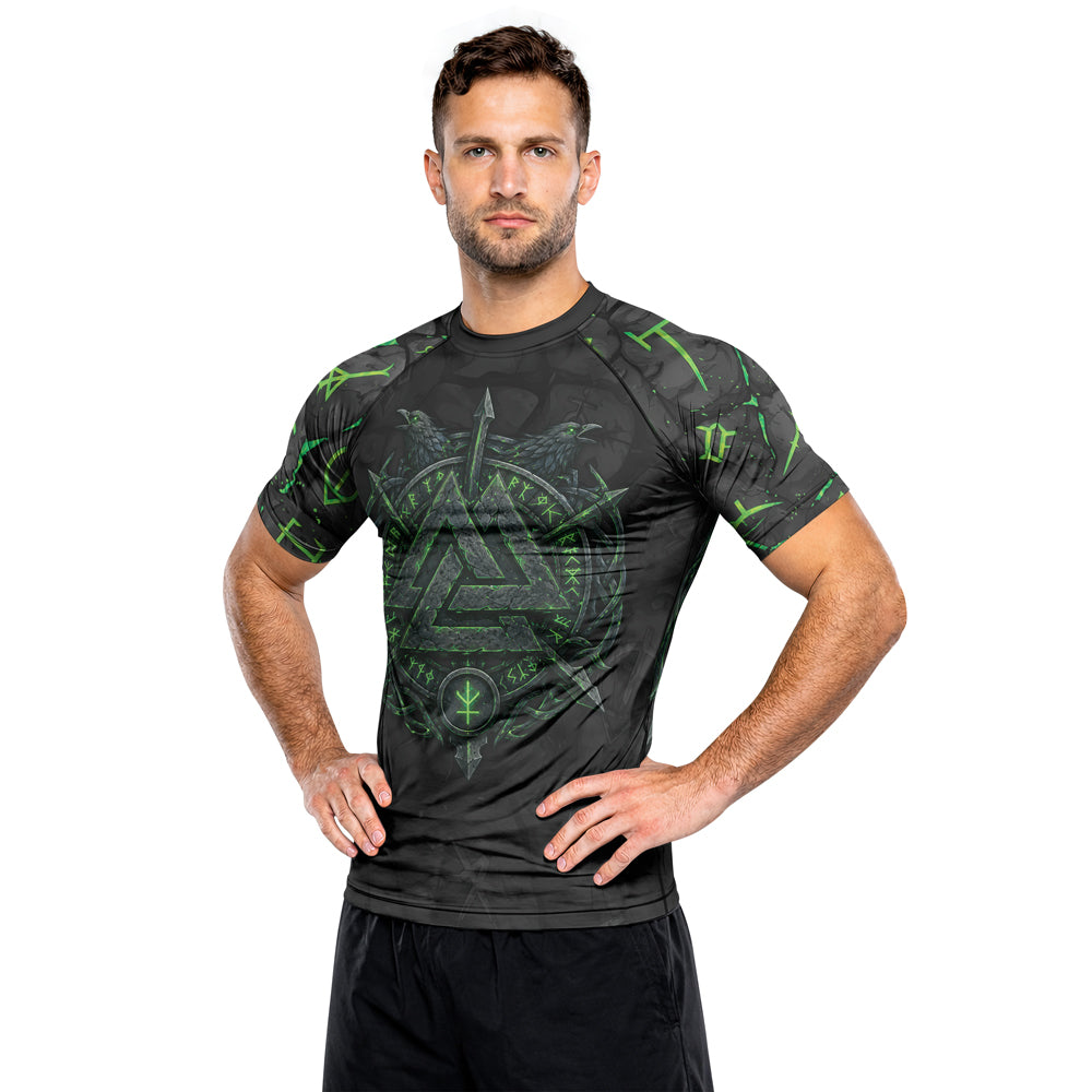 Rashninja Viking Raven Vegvisir Men's Short Sleeve Rash Guard