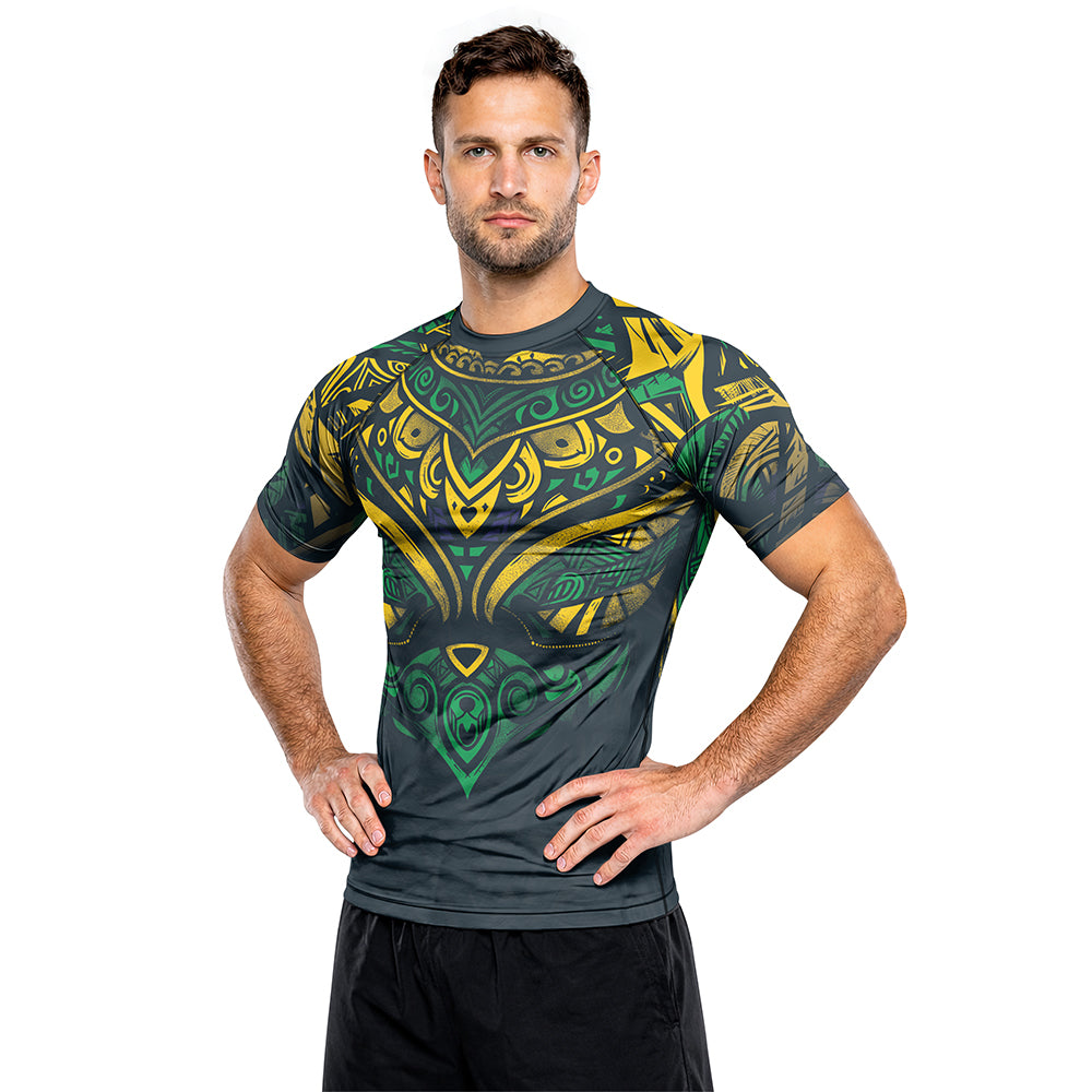 Rashninja Patriot Mexico Flag Men's Short Sleeve Rash Guard