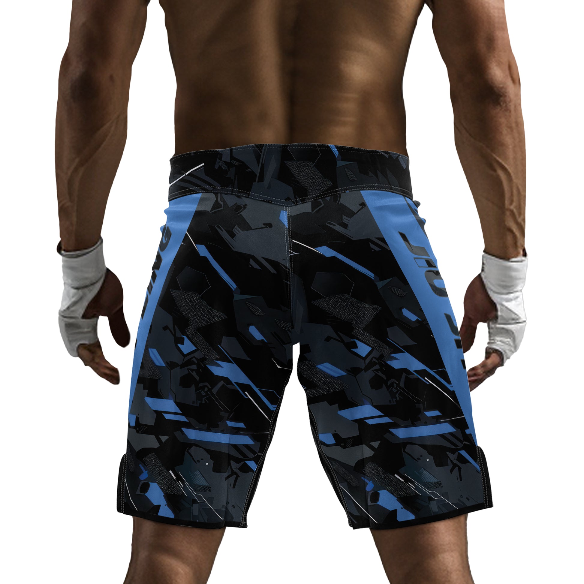 Rashninja Blue Triangle Men's Fight Shorts