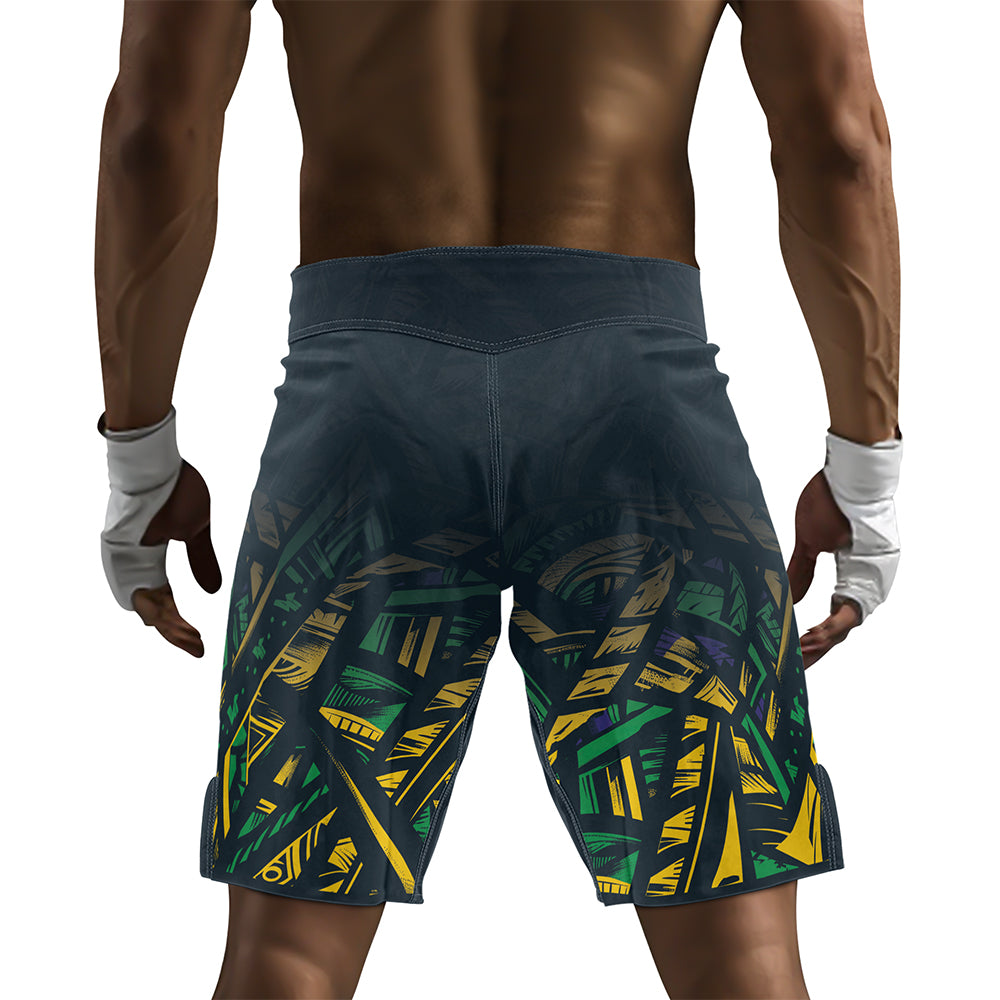 Rashninja Patriot Brazil Flag Men's Fight Shorts