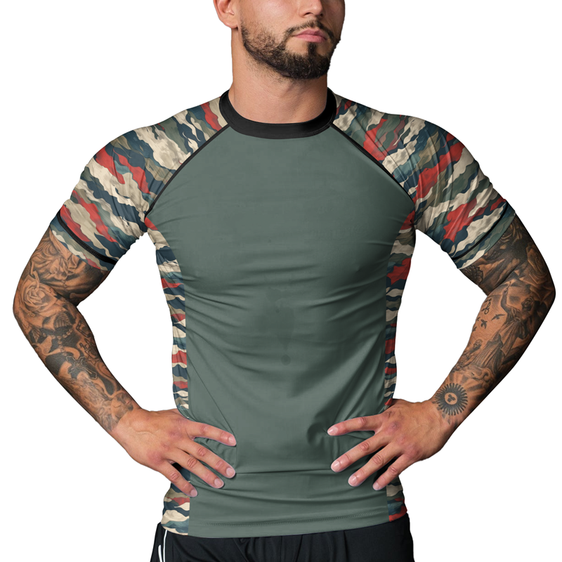 Rashninja Swiss Army Alpenflage Men's Short Sleeve Rash Guard