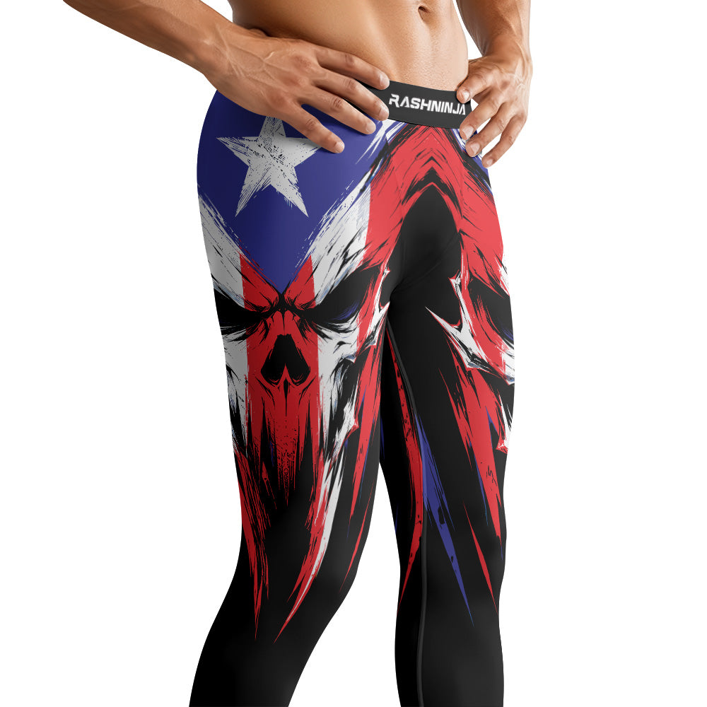 Rashninja Patriot  Puerto Rico Flag Men's Spats