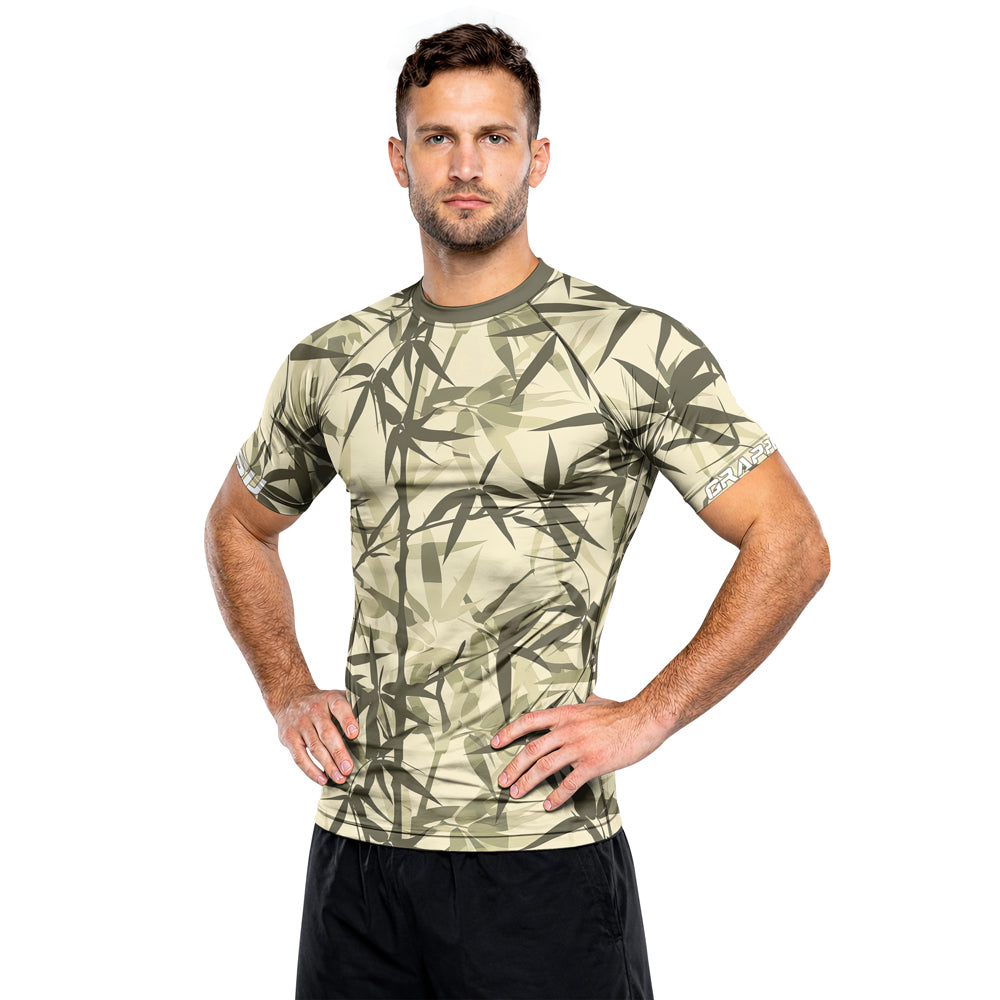 Bamboo Rash Guard Rashninja Bamboo Camouflage Men's Short Sleeve Rash Guard