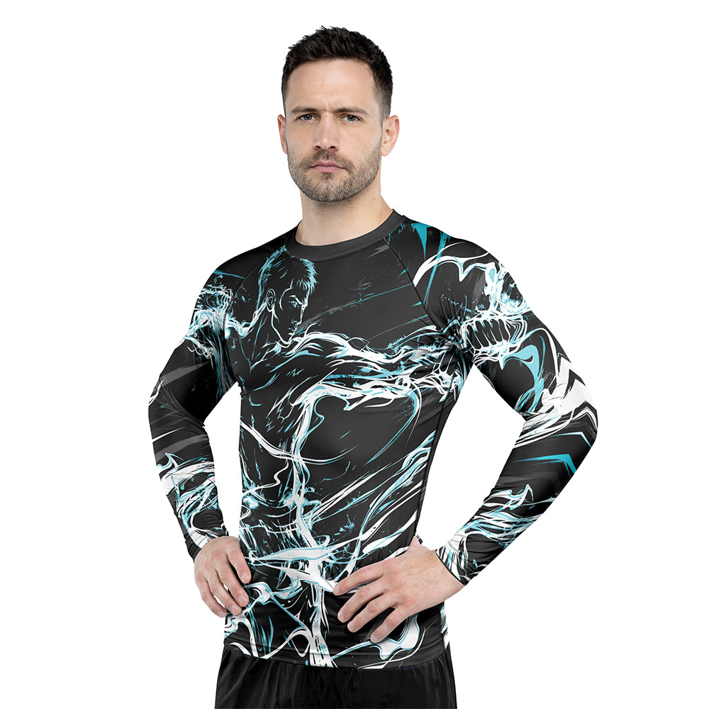 Rashninja Cyber Shadow Fighter Men's Long Sleeve Rash Guard