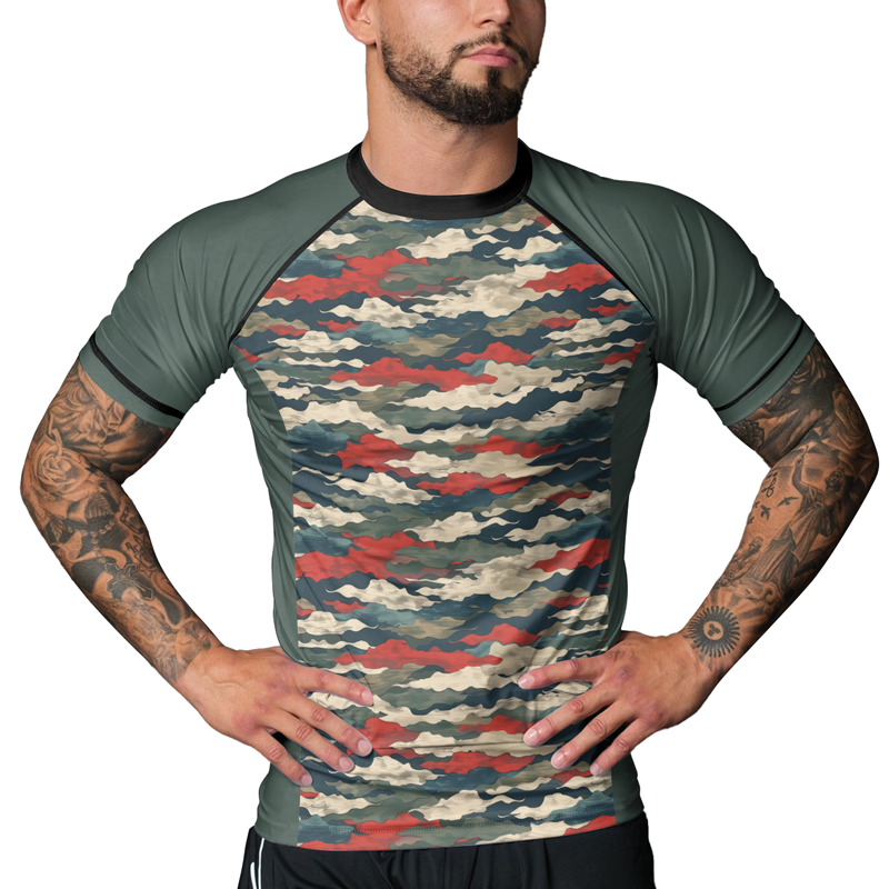 Rashninja Swiss Army Alpenflage Men's Short Sleeve Rash Guard