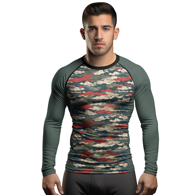 Rashninja Swiss Army Alpenflage Men's Long Sleeve Rash Guard