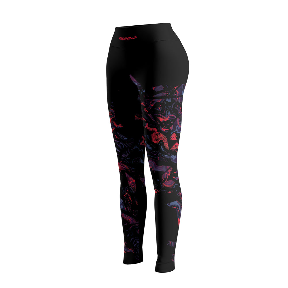 Rashninja Red Cyber Marble Women's Leggings