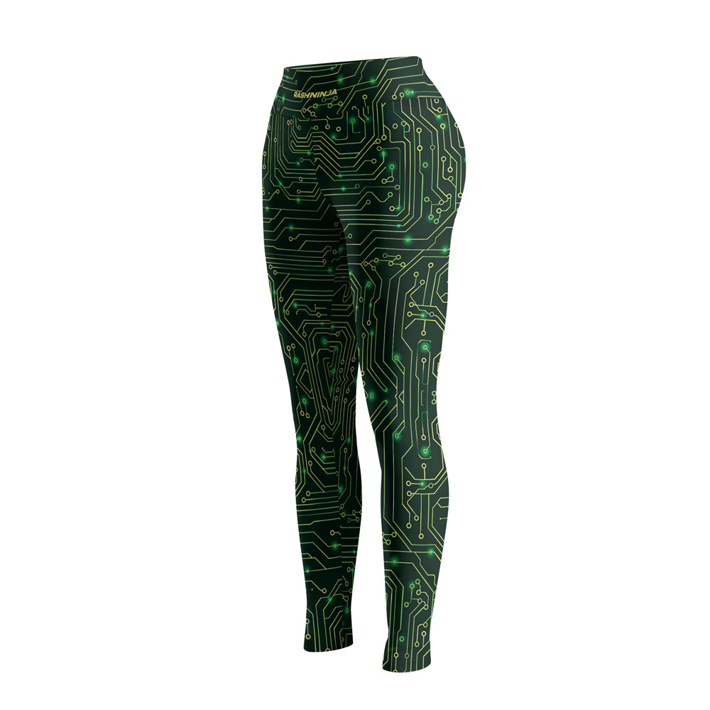Rashninja Green Cyber Circuit Women's Leggings